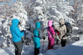 天狗岳からの下山中の休憩3