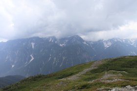 蝶ヶ岳から見る穂高の山々