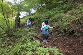 沢へ向けて下山