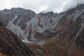 パノラマコースの稜線から見下ろす涸沢