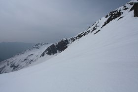 槍沢の雪面