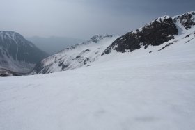 槍沢の雪面