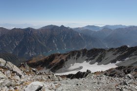 黒部湖と針ノ木、蓮華岳