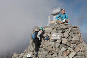 奥穂高岳山頂にて