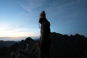 涸沢岳山頂にて