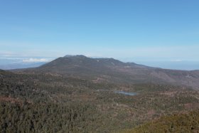 白駒池と縞枯山