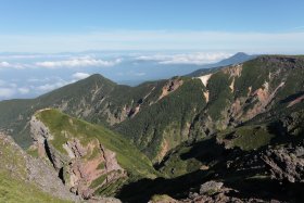 硫黄岳と蓼科山