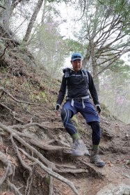 険しい登山道