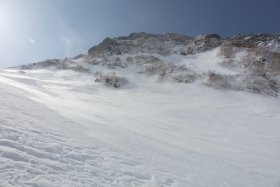 風に舞う雪