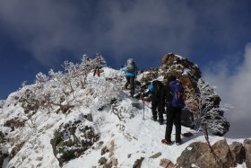 山頂直下の岩場