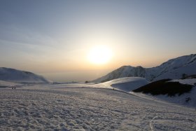 室堂から見る夕陽