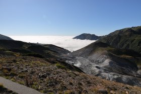 地獄谷と雲海