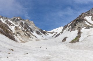 大雪渓の途中